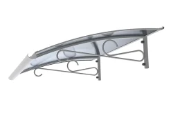 Auvent Regi 140x82 couleur blanc RAL9016, plaque antrhracite-Arctom Clearance