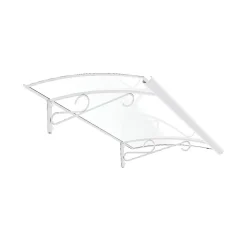 Arctom Auvent Regi 140x82 couleur blanc RAL9016, plaque incolore
