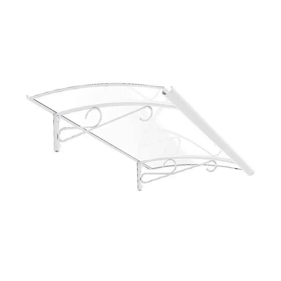 Arctom Auvent Regi 140x82 couleur blanc RAL9016, plaque incolore