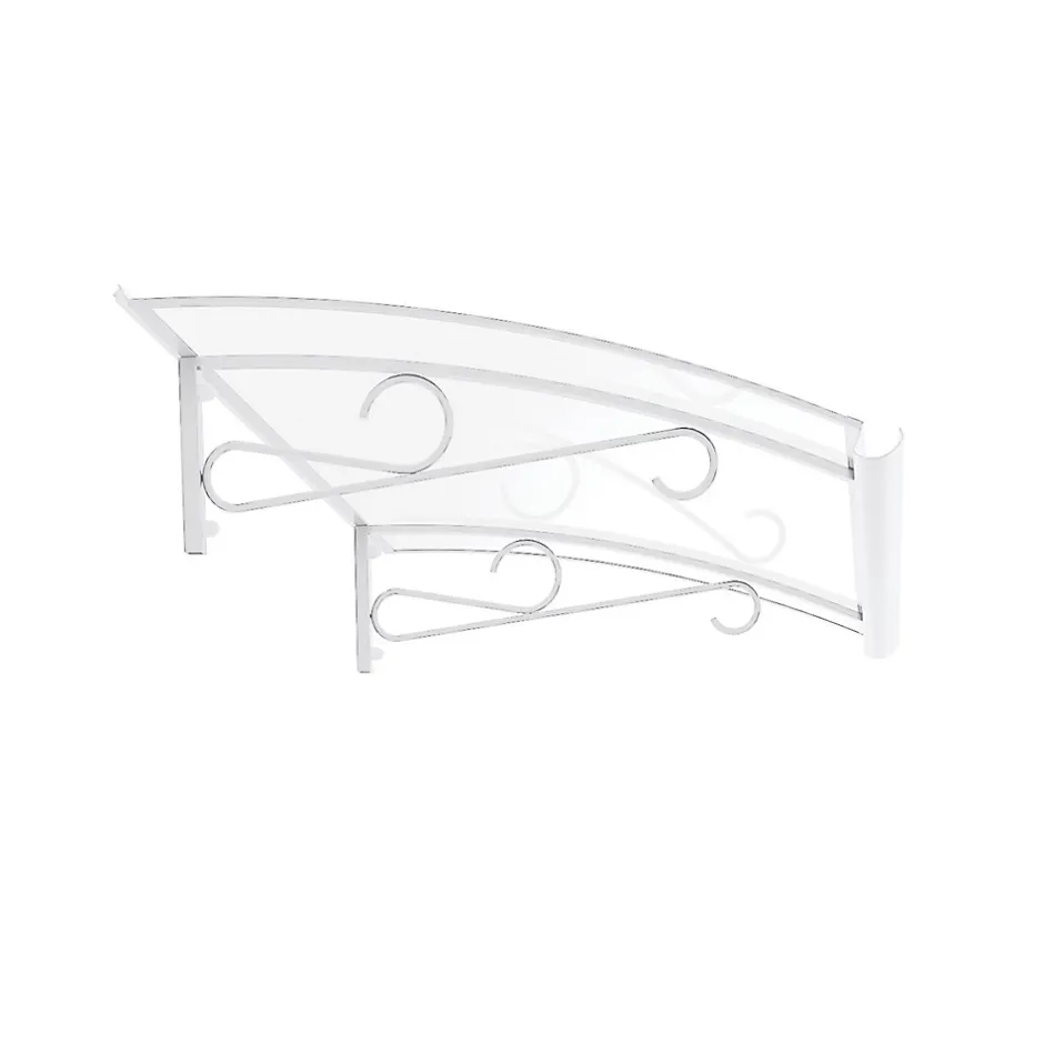 Arctom Auvent Regi 140x82 couleur blanc RAL9016, plaque incolore