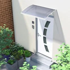 Arctom Auvent Regi 140x82 couleur blanc RAL9016, plaque incolore