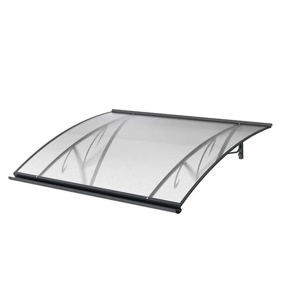 Arctom Auvent Regi 140x82, couleur anthracite RAL7016, plaque incolore