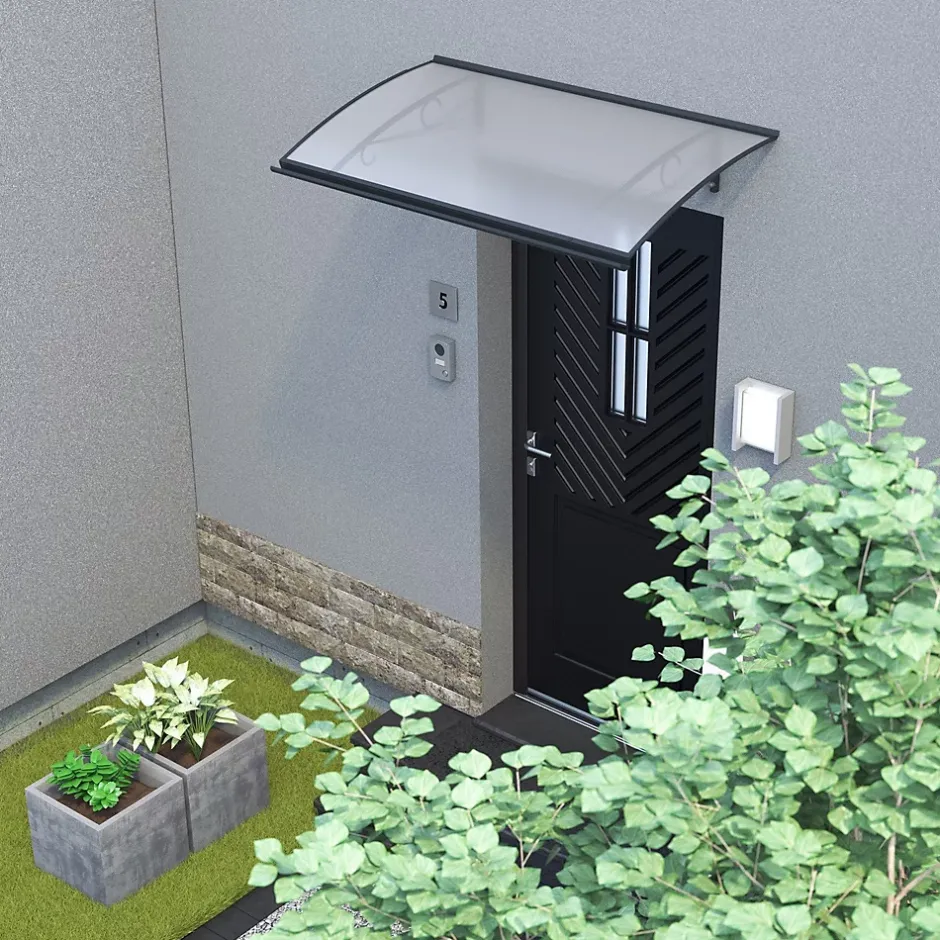 Arctom Auvent Regi 140x82, couleur anthracite RAL7016, plaque incolore