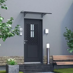 Arctom Auvent Regi 140x82, couleur anthracite RAL7016, plaque incolore