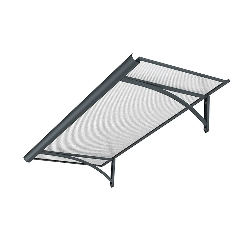 Arctom Auvent Ruba 120x54, couleur anthracite RAL7016, plaque incolore