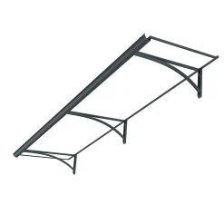 Arctom Auvent Saba 197x54, couleur anthracite RAL7016, plaque en PMMA satinée