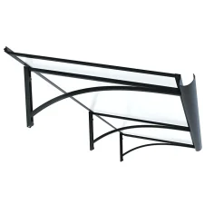 Arctom Auvent Saba 197x54, couleur anthracite RAL7016, plaque en PMMA satinée