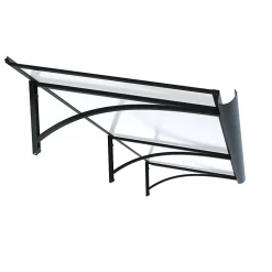 Auvent Saba 197x54, couleur anthracite RAL7016, plaque incolore PMMA-Arctom Clearance