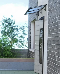 Auvent Saba 197x54, couleur anthracite RAL7016, plaque incolore PMMA-Arctom Clearance