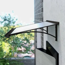 Arctom Auvent Saba 160x54, couleur anthracite RAL7016, plaque en PMMA satinée