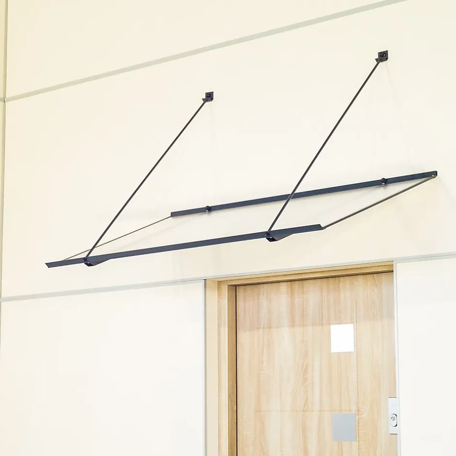 Auvent Spak 120x70, couleur anthracite RAL7016, plaque incolore-Arctom Best