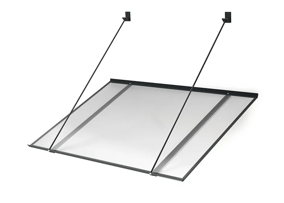 Auvent Spak 120x70, couleur anthracite RAL7016, plaque incolore-Arctom Best