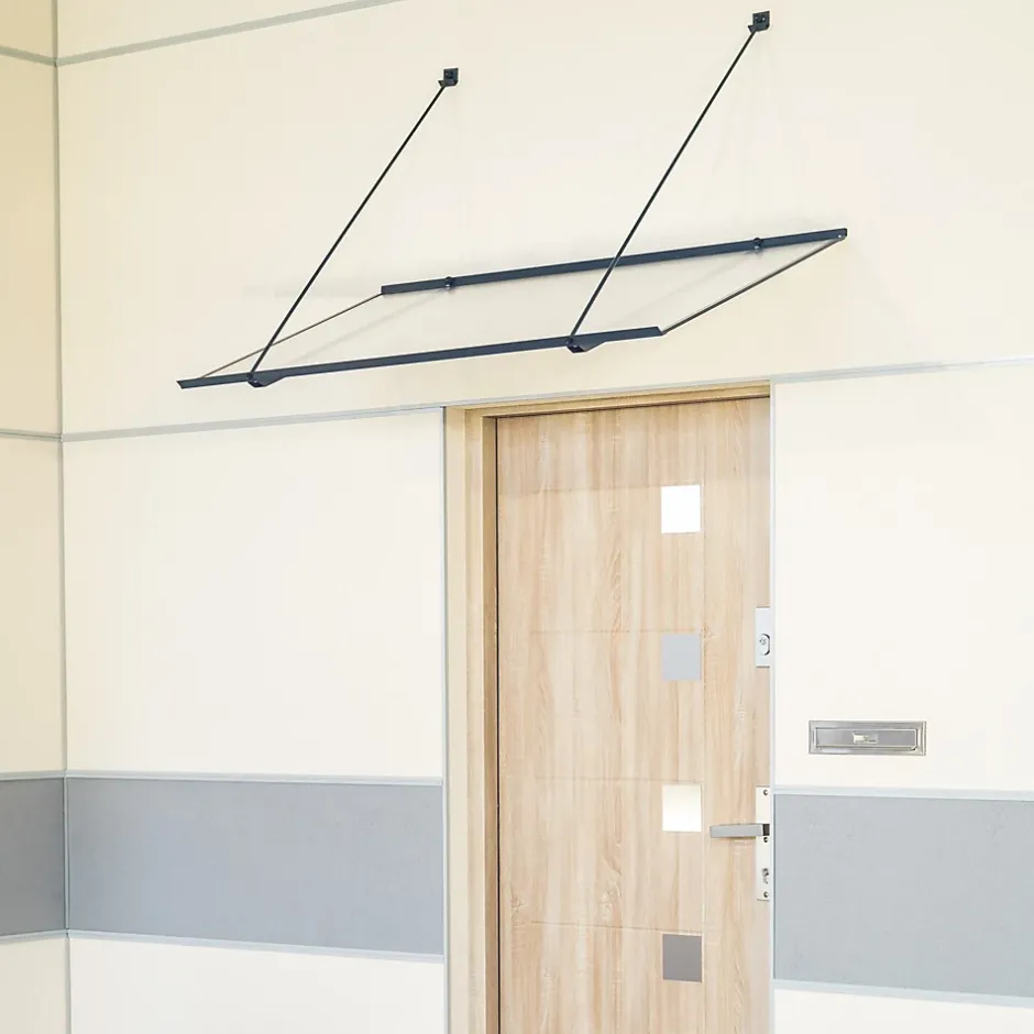 Auvent Spak 120x70, couleur anthracite RAL7016, plaque incolore-Arctom Best