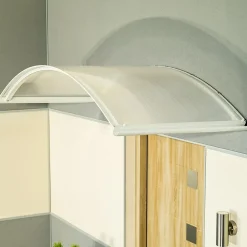 Arctom Auvent Top 130x70, couleur blanc RAL9016, plaque incolore