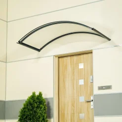 Auvent Top 130x70, couleur anthracite RAL7016, plaque incolore-Arctom Online