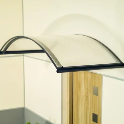 Auvent Top 130x70, couleur anthracite RAL7016, plaque incolore-Arctom Online