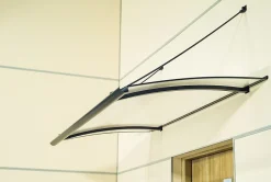 Arctom Auvent Turk 140x82, couleur anthracite RAL7016, plaque incolore