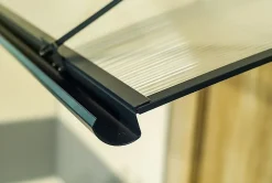 Arctom Auvent Turk 140x82, couleur anthracite RAL7016, plaque incolore