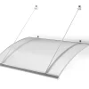 Auvent Turk 140x82, couleur blanc RAL9016, plaque incolore-Arctom New
