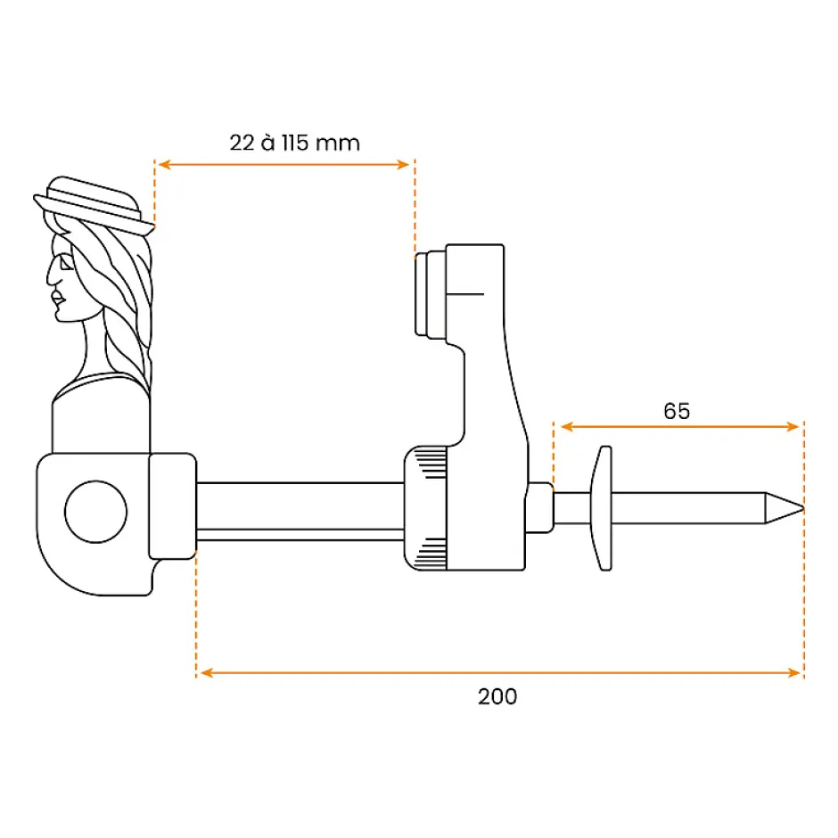 Arrêt de Volet Battant, Tête de Bergère, Blanc, à Visser, Butée Réglable 22 à 115 mm,-Torbel Best