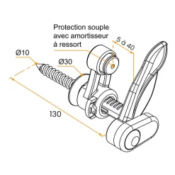 Tirard Arrêt marseillais, Blanc, avec Butée amortissante, Composite, L.130 , Ep.5 à  40
