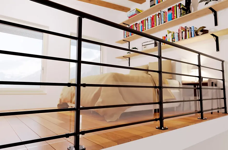 Alumin'home Articulation en aluminium noir pour main courante