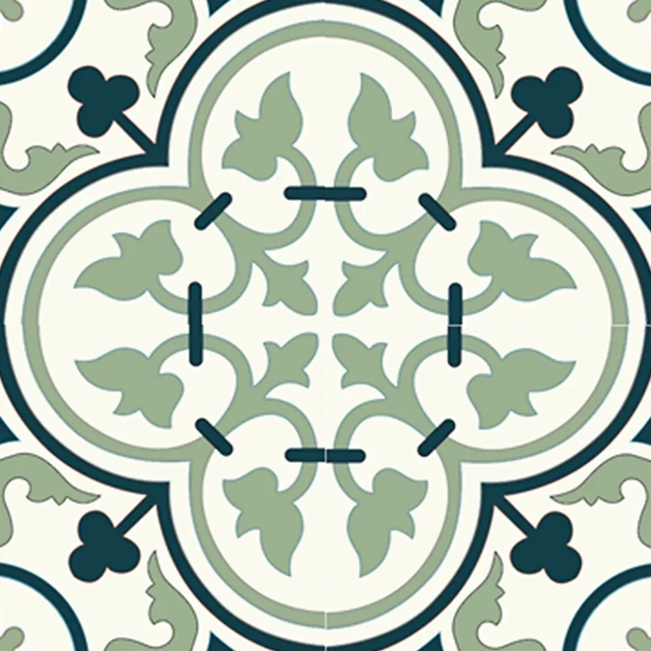 Floorilège Authentiques carreaux de ciment - Modèle Bagatelle BAG3 de - La boite de 14 carreaux soit 0,56 m²