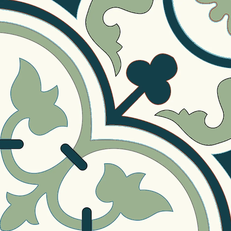 Floorilège Authentiques carreaux de ciment - Modèle Bagatelle BAG3 de - La boite de 14 carreaux soit 0,56 m²