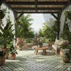 Floorilège Authentiques carreaux de ciment - Modèle Véga VEG11 de - La boite de 14 carreaux soit 0,56 m²