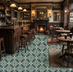 Authentiques carreaux de ciment - Modèle Passiflore PAS5 - La boite de 14 carreaux soit 0,56 m²-Floorilège Clearance