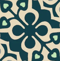 Authentiques carreaux de ciment - Modèle Passiflore PAS5 - La boite de 14 carreaux soit 0,56 m²-Floorilège Clearance