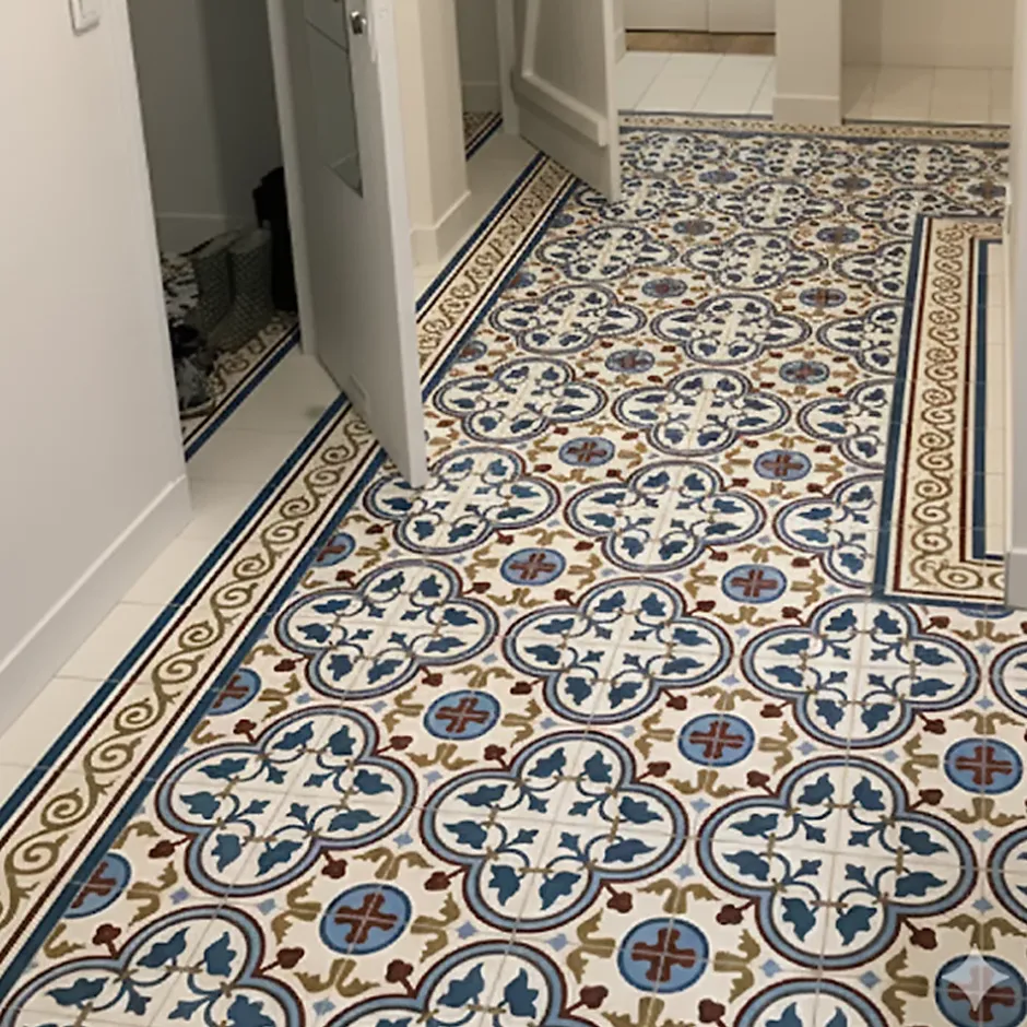 Authentiques carreaux de ciment - Modèle Bagatelle BAG1 de - La boite de 14 carreaux soit 0,56 m²-Floorilège