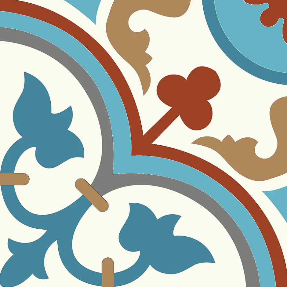 Authentiques carreaux de ciment - Modèle Bagatelle BAG1 de - La boite de 14 carreaux soit 0,56 m²-Floorilège