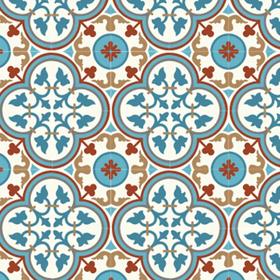 Authentiques carreaux de ciment - Modèle Bagatelle BAG1 de - La boite de 14 carreaux soit 0,56 m²-Floorilège