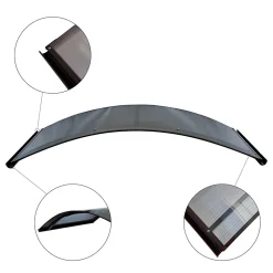 Starkedach Auvent à cadre en aluminium RODEO R-150 8017 bombé avec revêtement en polycarbonate