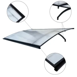 Auvent à cadre en aluminium courbé L-160 7016 avec revêtement en polycarbonate-Starkedach Hot