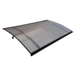 Auvent à cadre en aluminium courbé L-160 8017 avec revêtement en polycarbonate-Starkedach Discount
