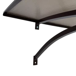 Auvent à cadre en aluminium courbé L-160 8017 avec revêtement en polycarbonate-Starkedach Discount