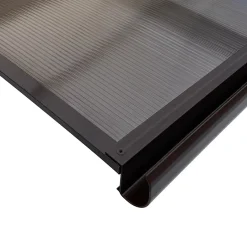 Auvent à cadre en aluminium courbé L-160 8017 avec revêtement en polycarbonate-Starkedach Discount