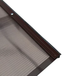 Auvent à cadre en aluminium courbé L-160 8017 avec revêtement en polycarbonate-Starkedach Discount