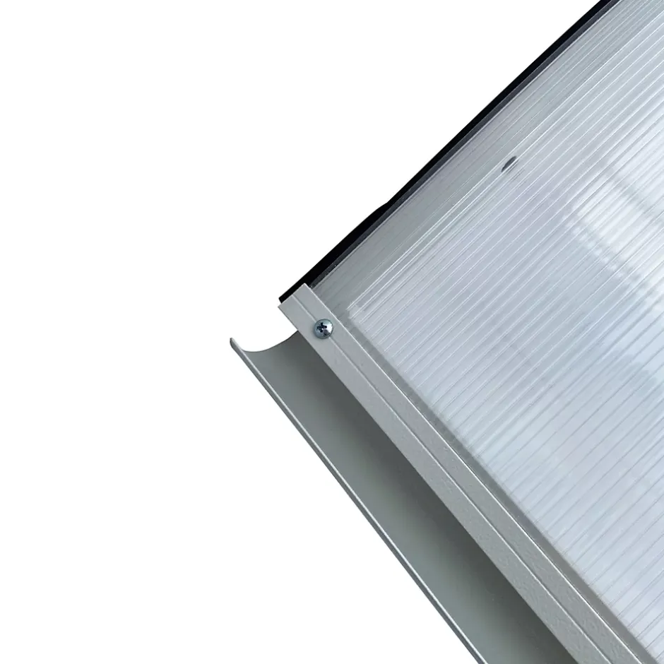 Starkedach Auvent à cadre en aluminium RODEO R-150 7035 bombé avec revêtement en polycarbonate