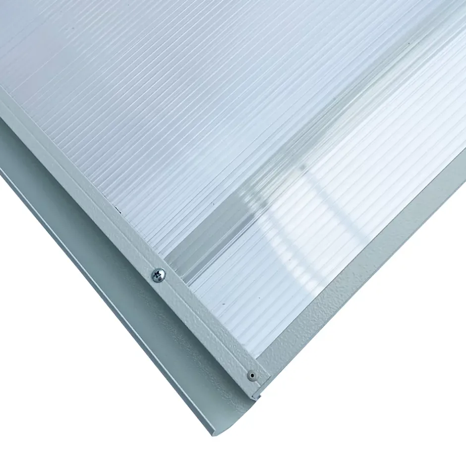 Starkedach Auvent à cadre en aluminium RODEO R-150 7035 bombé avec revêtement en polycarbonate