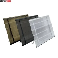 Auvent à cadre en aluminium DIAMONDS Straight T-150 8017 avec revêtement monolithique en polycarbonate-Starkedach Online