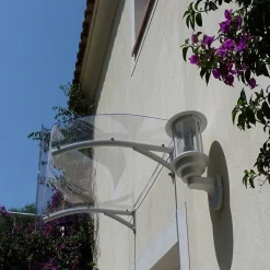 AUVENT - MARQUISE DE PORTE D'ENTRÉE MÉLANIE Gris clair, L.150 cm, Profondeur totale - 90 cm-McCover Outlet