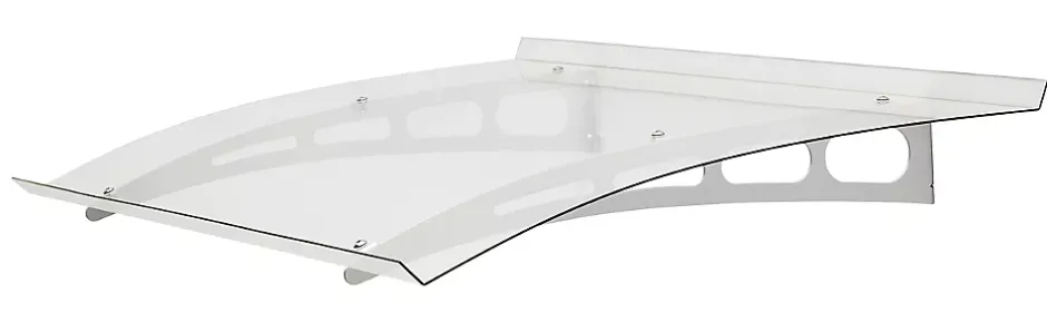 Geom Auvent alu et polycarbonate Lt line blanc 140 x 90 cm