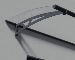 Auvent arrondi Altair gris clair l.150,5 x P.91,5 x H.17,5 cm-Canopia by Palram Online