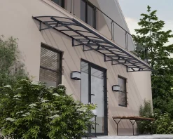 Auvent arrondi Amsterdam gris clair l.670,5 x P.139 x H.33 cm-Canopia by Palram