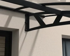 Auvent arrondi Amsterdam gris clair l.670,5 x P.139 x H.33 cm-Canopia by Palram