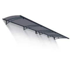 Auvent arrondi Aquila gris l.412 x P.91,5 x H.17,5 cm-Canopia by Palram Clearance