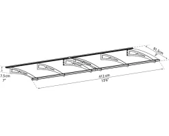 Auvent arrondi Aquila gris l.412 x P.91,5 x H.17,5 cm-Canopia by Palram Clearance
